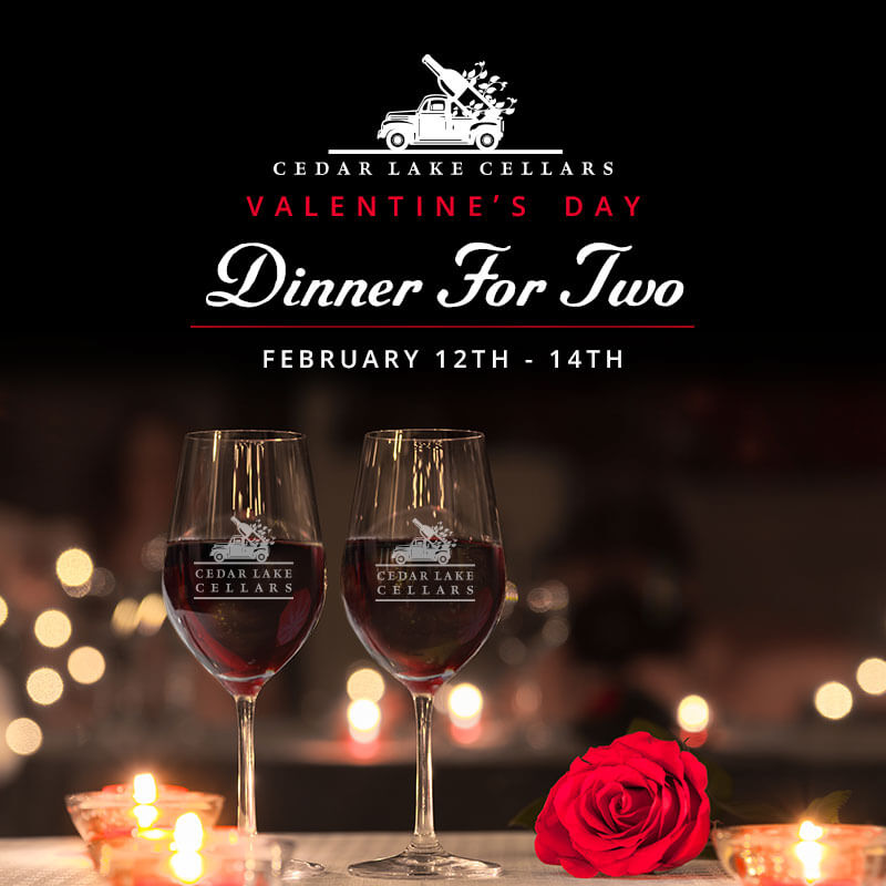 Valentine’s Day Dinner Experience For Two Cedar Lake Cellars